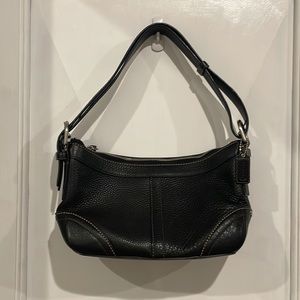 Coach Black Pebbled Leather shoulder bag